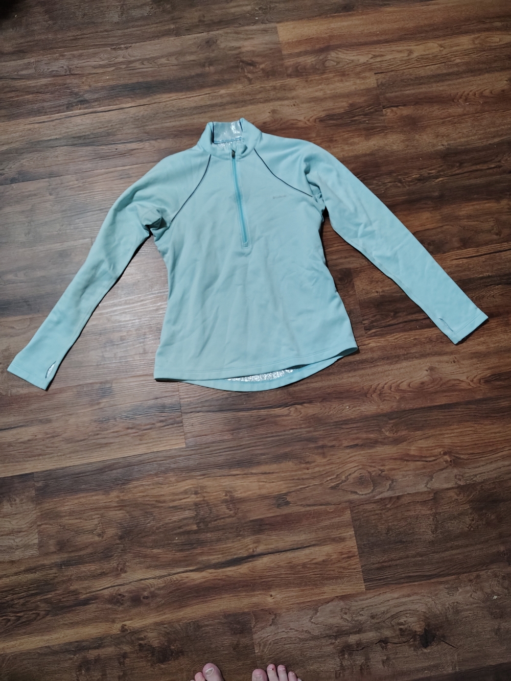 Light Sage Long-Sleeve Half-Zip Performance Top
